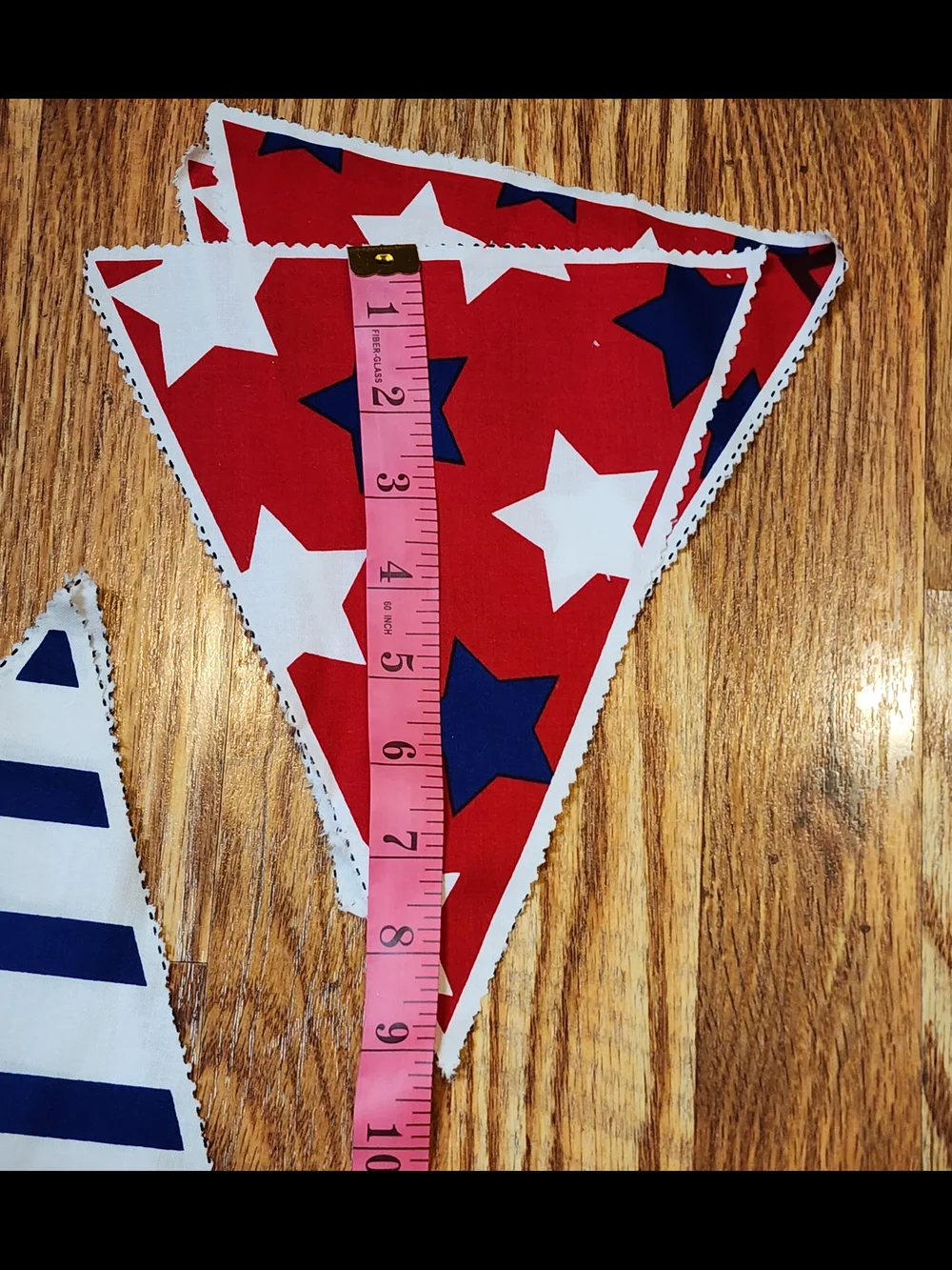 Patriotic Red White Blue Star & Stripe Fabric Pennants To Make Banner